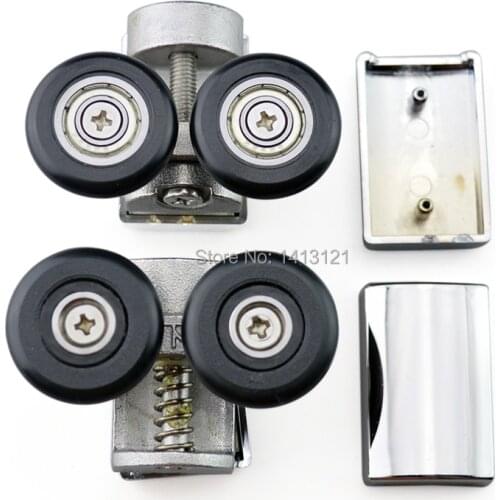 Circular shower room roller ultra-quiet Bouncing wheel sliding door pulley hanging rail track nylon wheel glass hardware part