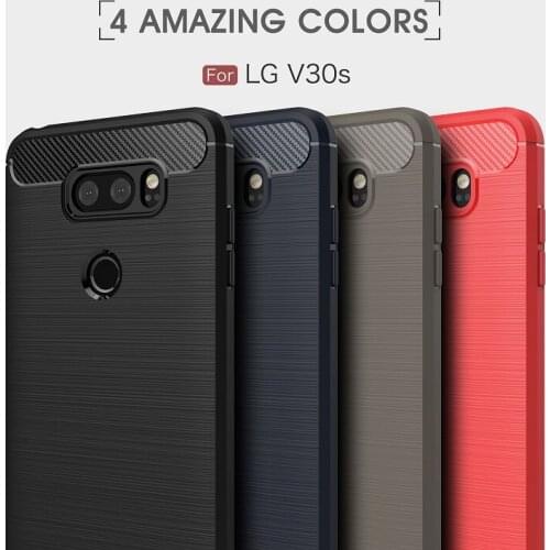 Hot Sale Summer Cases for LG V30S Carbon Fiber Luxury cases for LG K10 2018 back cover DHL Free shipping 100pcs