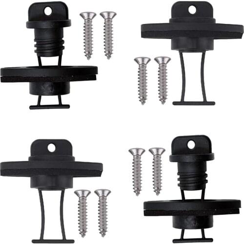 Pmsanzay Kayak Drain Plug Kit Set of 4 and 8 Screws, Kayak Canoe Boat Course Thread Bung Drain Plug with Installation Hardware