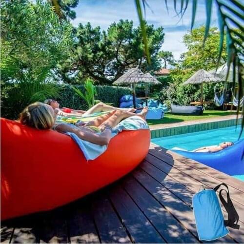 Outdoor Inflatable Sofa Bed Lazy Bag Relax Inflatable Lazy Sofa Inflatable Lounger Air Sofa Camping Floating Sofa 230x70cm