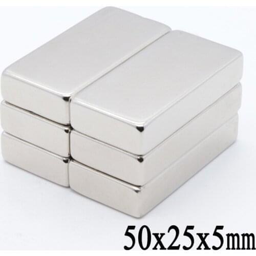 2pcs 50x25x10mm N35 Block Neodymium Magnet Rare Earth Magnets Permanet Powerful Magnets 50mm x 25mm x 10mm