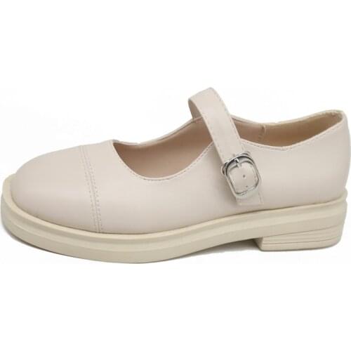 2021 Spring New Mary Jane Shoes Female Retro Soft Girl Small Leather Shoes Female One-word Buckle Single Shoes Flat Shoes