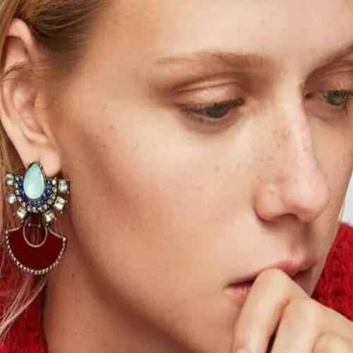 PPG&PGG New Fashion Crystal Enamel Earrings for Women Hot Sale Gorgeous Cheap Wedding Statement Earrings Wholesale 2018