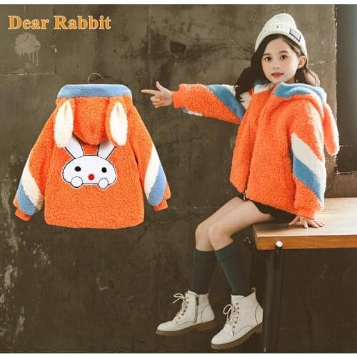 3-13Y Teens Girls' Woolen Jacket Autumn 2021 New Kids clothing Childrens Hooded Winter Wool Cotton Blends Outwear Coat Clothes