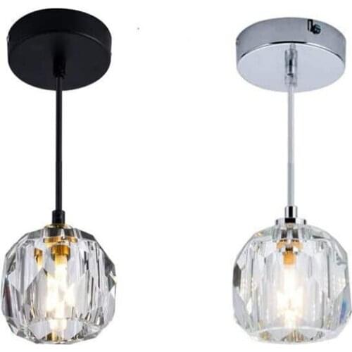 Modern Crystal Island Pendant Lighting Glass Foyer Chandelier Contemporary 1-Light Soccer Ball Shape Ceiling Hanging Lights