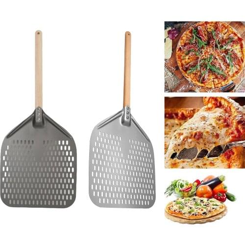 Professional Pizza Turning Peel, Long Handle Perforated Pizza Turning Peel, Pizza Shovel, Aluminum Alloy Pizza Peel Paddle