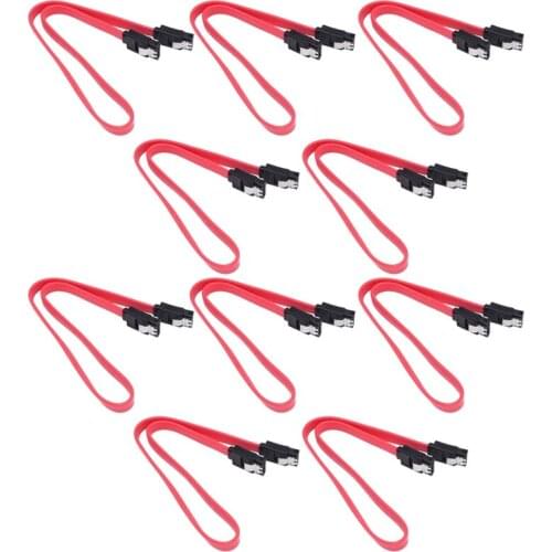 10Pcs Straight-Through Connector SATA 3.0 III High Speed 6.0 Gbps Data Cable with Locking Latch Q99 DJA99