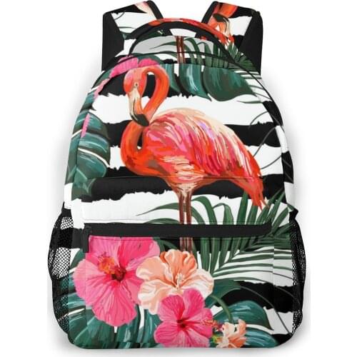 Backpack Women Beautiful Floral Summer Tropical Palm Leaves Flamingo Hibiscus 2020 Bagpack Travel Backpack School Bags