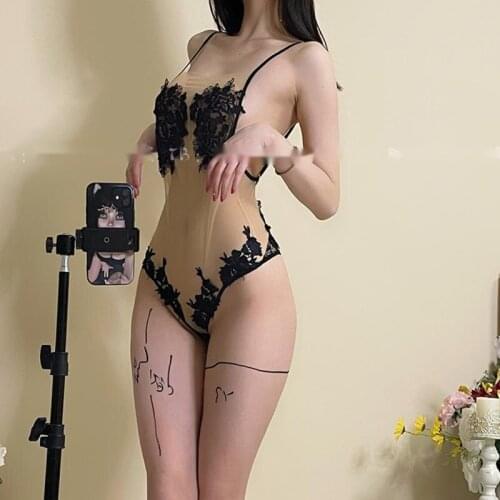 Sexy Body Shaping Breathable And Traceless Lace One-piece Perspective Passionate Underwear Woman Transparent Bondage Lingerie Y4