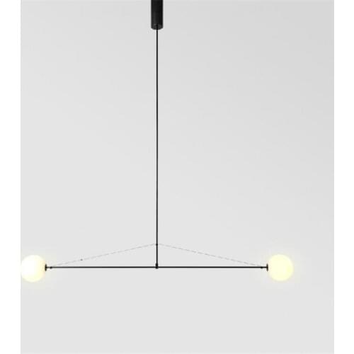 Modern Simple Black/Gold Iron Pipe Line Pendant Light for Foyer Dining Room Bar Decor Creative Nordic Suspension 1836