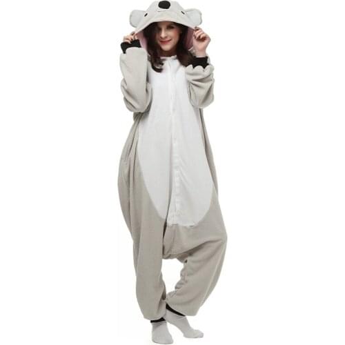 In Good Quality 2017 New Unisex Adult Soft Pajamas Anime Cosplay Costume Onesie Sleepwear Cute Koala Bear Hot Sale