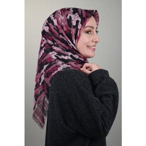 VERTU PATTERNED LINEN FLAMLI SCARF-DESEN-28-AVAILABLE in