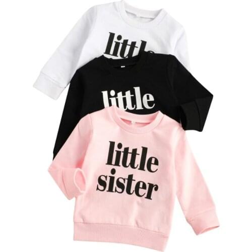 Wallarenear 0-3Y Kids Girl Letter Printed Pullover Sweatshirt Long Sleeve Tops for Girls of Spring and Autumn Wear Sweatshirts