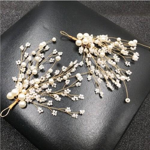 2PCS/set Elegant Bridal Pearl Handmade Flower Beautiful Crystal Hair Accessories Wedding Hair Pins Bridesmaid Bridal Decor