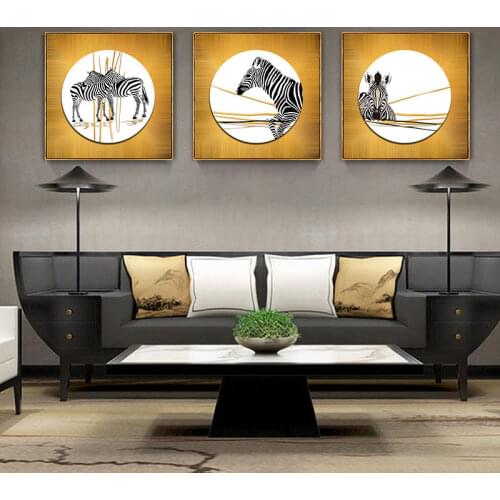 Zebra Retro Geometry Nordic Canvas Painting Picture Home Decor Wall Art Poster Animal Print Living Room Vintage Luxury Painting