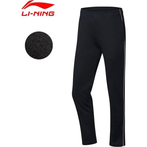 Li-Ning Women Basketball Sweat Pants Fleece WARM AT 66%Polyester 34%Cotton Regular Fit LiNing Sports Trousers AKLN688 COND18