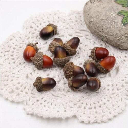 10PCS Nuts Artificial Lifelike Simulation Small Acorn Decoration Decor Photography Props Christmas decoration