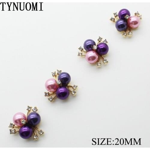 10pcs/lot20MM Pearl Metal Rhinestone Button Clothing Sewing Craft Decoration DIY Wedding Decoration Embellishment Buckle