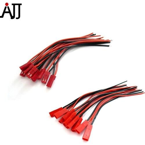 10PCS Silicone 22AWG 100mm JST Connector Plug Lead Wire Female Male for DIY RC LiPo Battery Discharger ESC BEC Board Line
