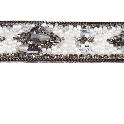 10yard Beaded Crystal Diamond Motif Hot Fix Rhinestones Reel Chain Iron on Trimming Heat Transfer Applique Craft Sewing T2577