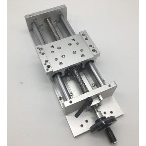 100MM Stroke 150KG heavy load Manual precision Milling Sliding Table Slide Linear Stage SFU1605 C7 Ball screw SBR Guide platform