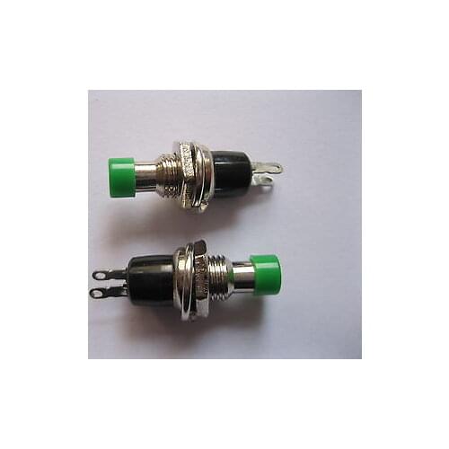 100 pcs SPST Mini Push Momentary Switch Green 250V/3A 125V/6A Nomal ON Push OFF