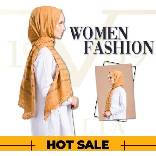 2020 Hot Sale Women 75x200 cm Mustard Cotton Shawl Silky Scarf Muslim Hijab Wrap Female Neck Warm Headband Face Mask Lady
