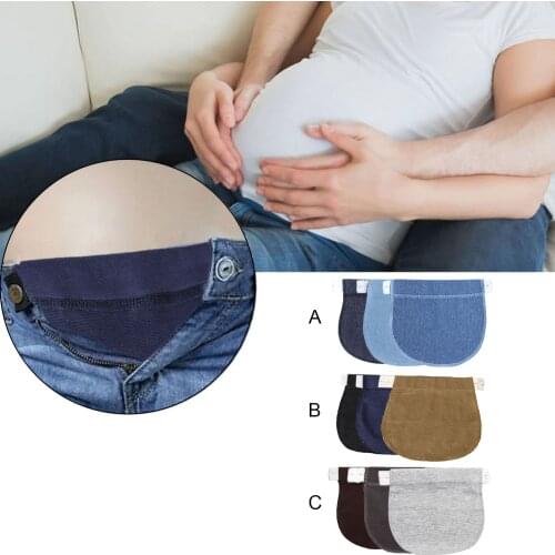 3PCS Adjustable Elastic Clothing Pants Waist Extenders Belly Band for Women Pregnancy Pregnant Maternity