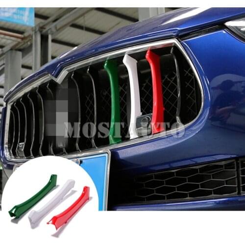 For Maserati Ghibli ABS Front Grill Grille Insert Trim Cover 2014-2017 3pcs Car Accessories Interior Car Decor Car Trim