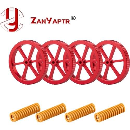 4PCS Upgraded Creality Aluminum Hand Twist Leveling Nut with 4PCS Hot Bed Die Springs For Ender 3 3 Pro Ender 5 5 Plus Pro CR-20