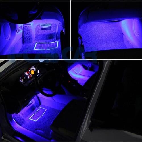 48 LED Car Interior Atmosphere Lights Strip Music Control Bluetooth APP RGB LED Dynamic Ambient Strip Light Decorative Lamp