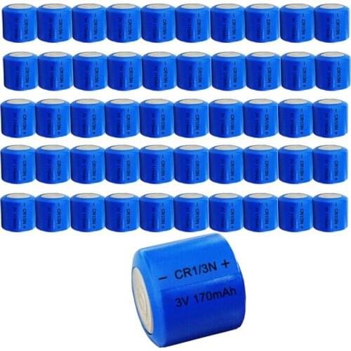 50PCS 3V CR1/3N 170mAh Lithium Battery Cells 3V CR-1/3N CR13N M6 M7 DL-1/3N CR1/3N Button high-discharge high current Battery