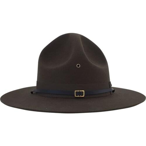 American Marines Hat Woolen Cloth Big Eaves Hard Cowboy Hat Retro WW2 Instructor Hat Military Hat For Men