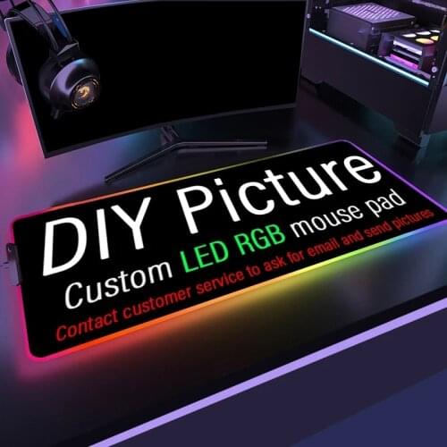 Anime DIY Custom Big Large Gaming RGB Mousepad XL Gamer Mat Mouse Pad for Cs Go PC Computer Led Backlight XXL Keyboard Desk Mat