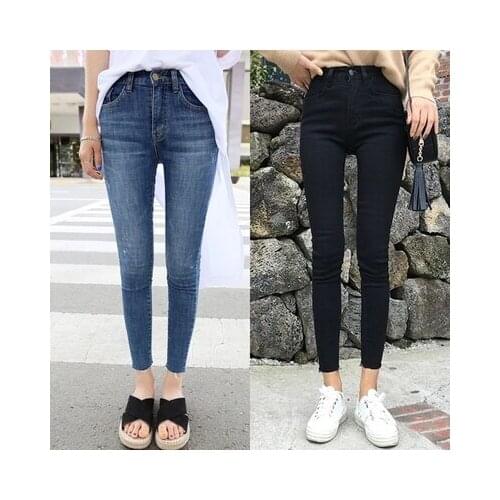 Denim Jeans Women High Waist Stretch Chic Pencil Pants Plus size Skinny Ankle-length Pants Push Up Slim