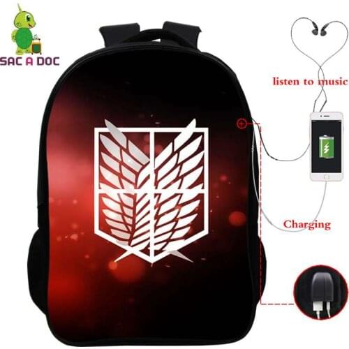Hot Attack on Titan 3D Backpack Children School Bags Attack on Titan Print School Backpack for Teen Boys Book Bags Men Mochila