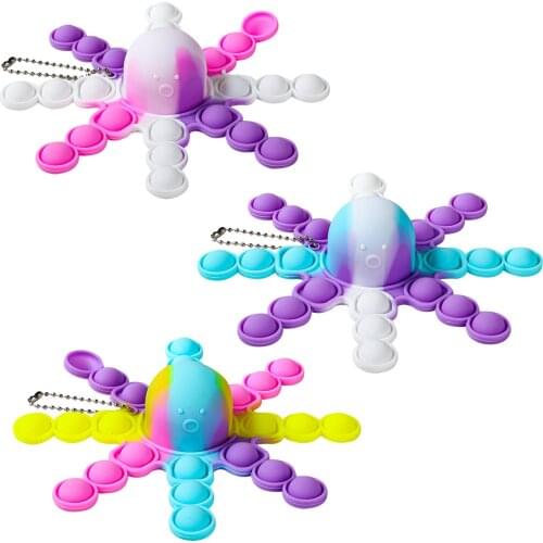 Pop Fidget Relieve Stress Toys Rainbow Push It Bubble Antistress Children Sensory Toy To Relieve Autism Octopus Key поп ит