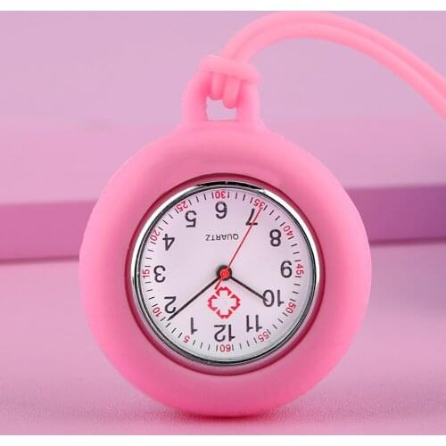 Lovely Colorful Silicone Nurse Pocket Watch Nurse Silicone Drop-proof Sleeve Rope Quartz Mini Clock Hours Gifts For Doctor Nurse