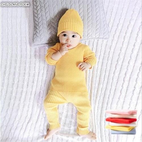 Baby Girl Clothes Newborn Winter Knitted Baby Clothes Boy Cotton Infant Baby Clothing Set Baby Sweater + Pants 2pcs Baby Outfit