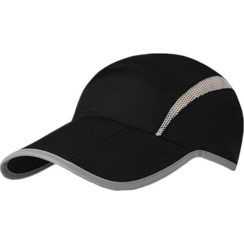 Connectyle Mens Summer Foldable Lightweight Mesh Sports Cap with Reflective Stripe Breathable Sun Runner Cap
