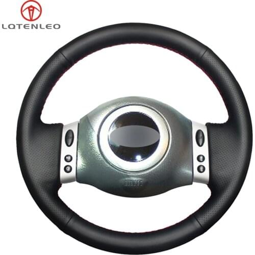 LQTENLEO DIY Hand-stitched Car Steering Wheel Cover Black Genuine Leather For Mini Coupe 2001-2006 Mini R50 R53 R60