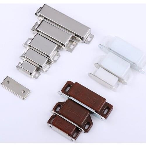 2pcs stainless steel Magnetic Door Catches Cupboard Wardrobe Magnetic Cabinet Latch Catches Stop Stoppers Self-Aligning Magnet