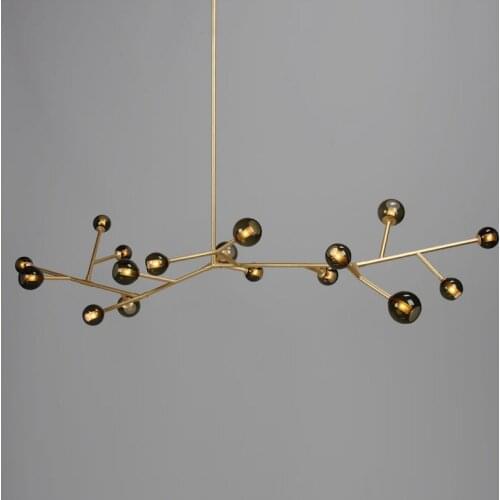 Postmodern copper living room chandelier lighting light luxury hotel hanging lights/ golden bedroom dining room LED chandelier