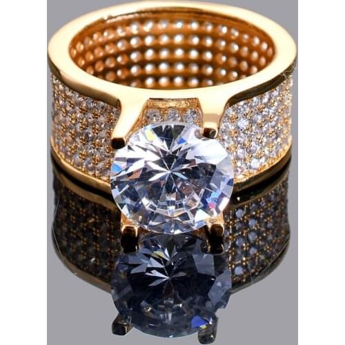Fashion Hip Hop Jewelry Bling Ice Out AAA Cubic Zirconia Ring for Men Women Geometric Round CZ Rings High Quality Party Gift