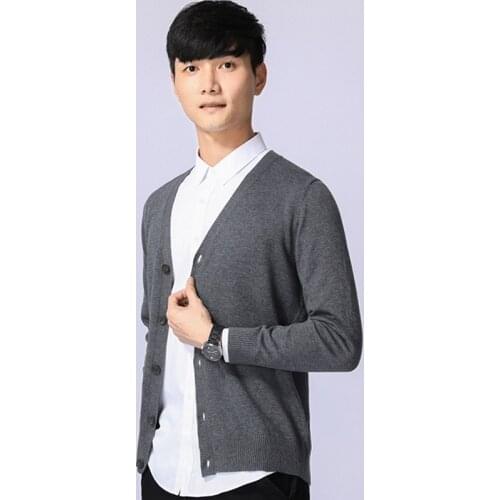 Mens Knitted Cardigan 2020 Men Spring New Fashion V Neck Knitwear Knitted Sweaters and Cardigans Jumper Teenager