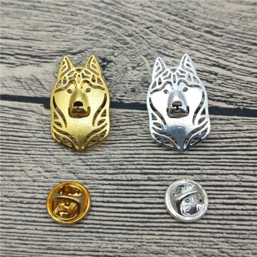 New Siberian Husky Brooches and Pins Trendy Animal Metal Suit Brooches Men Fashion Pet Jewellery