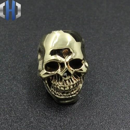 Paracord Brass Smile Skull Knife Beads Pure Copper EDC Pendant Beads DIY Flashlight Falls Rope Pendant Keychain Pendant
