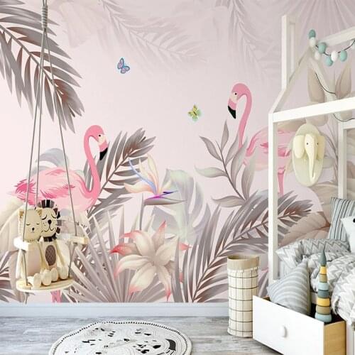 Custom Mural Wallpaper 3D Hand-painted Nordic Tropical Palm Trees Wall Painting Living Room Kids Bedroom Home Decor Wall Papers