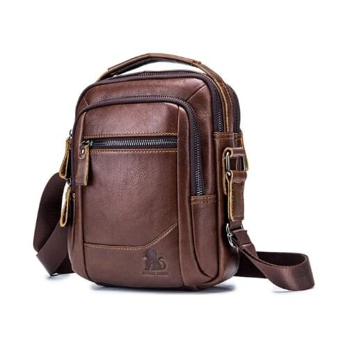 Laoshizi Quality Mens Genuine Leather Bag Crossbody Bags for Men Messenger Bag Man cow Leather Shoulder Bags Male Handbags