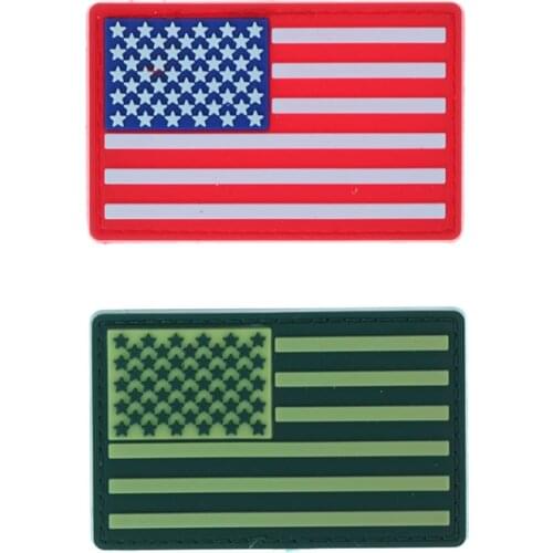 7.5x5cm/PVC American Flag Stars and Stripes Blue Line Military Tactical Bandage Waterproof Sewing Set Badge 1pc